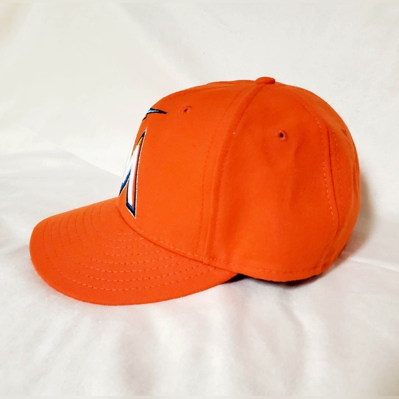 Miami Marlins MLB New Era 59Fifty Orange Fitted Baseball Hat Size 7 1/8 - Picture 3 of 10